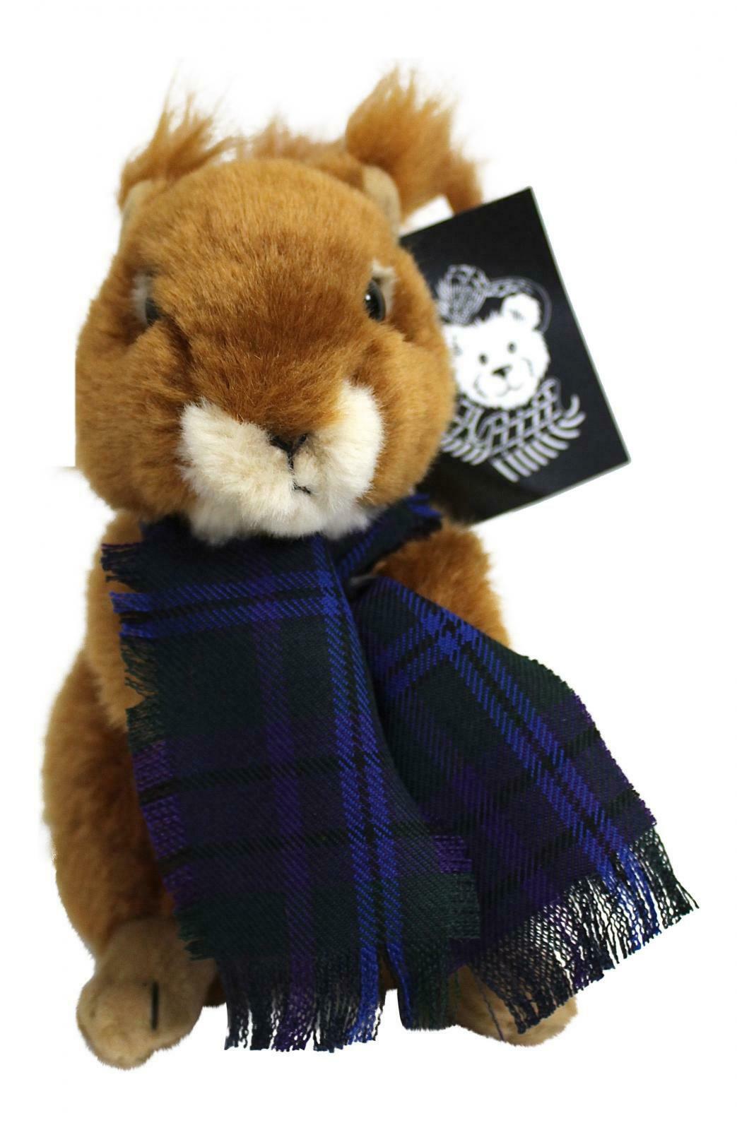 Ronnie Hek Cute Red Squirrel Tartan Scarf Teddy Bear