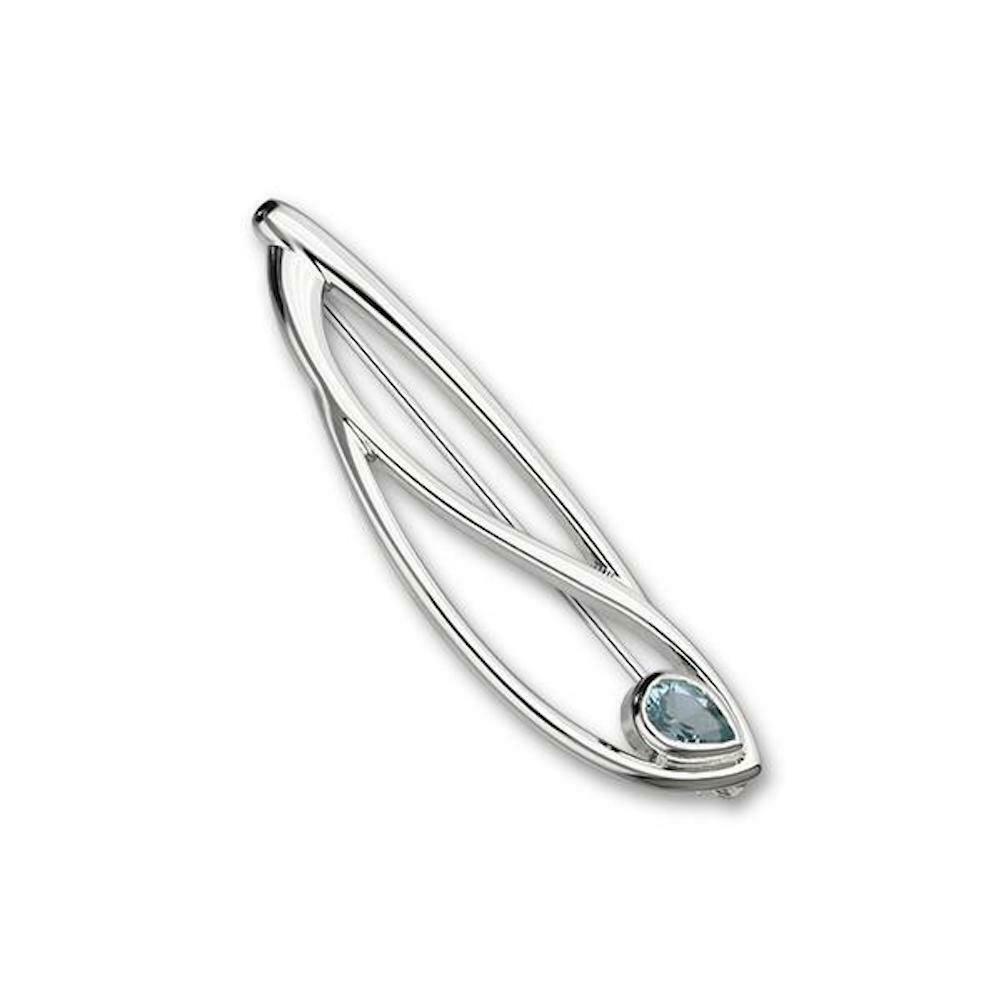 Aquamarine Retreat Sterling Silver Brooch