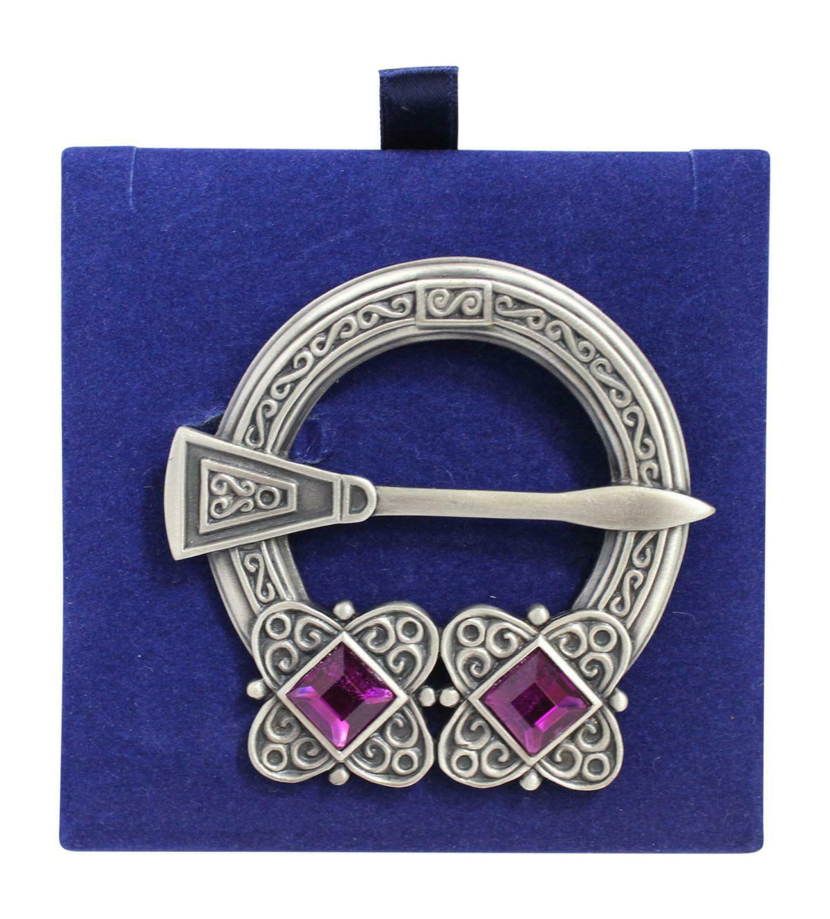 Carrick Penannular Two Stone Plaid Brooch