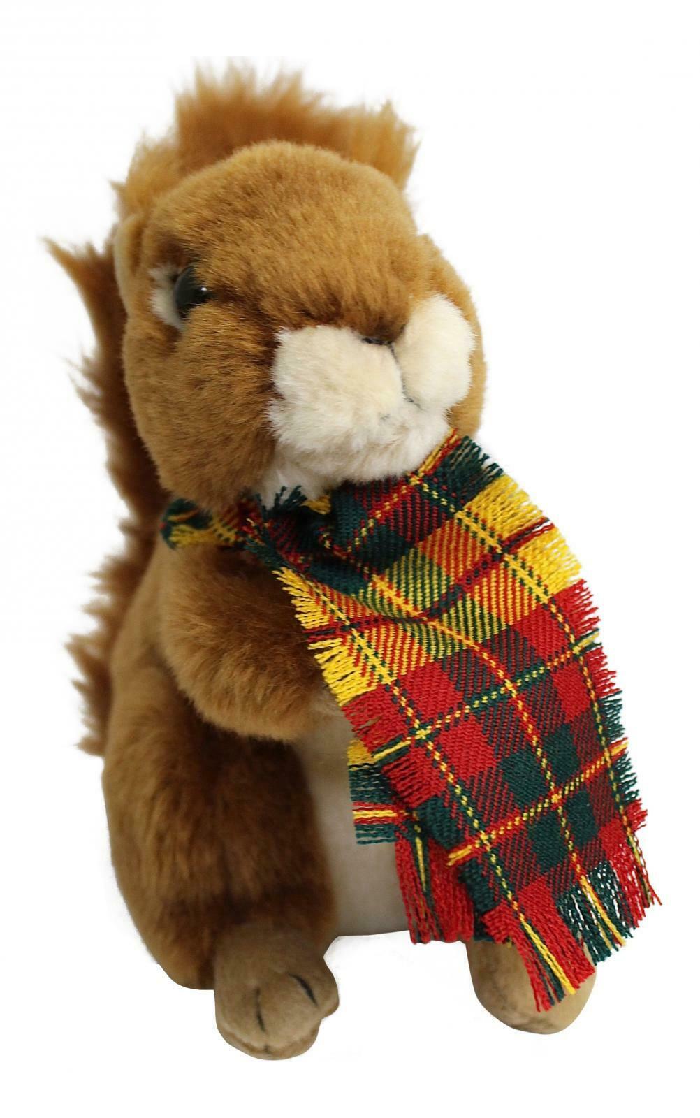 Ronnie Hek Cute Red Squirrel Tartan Scarf Teddy Bear