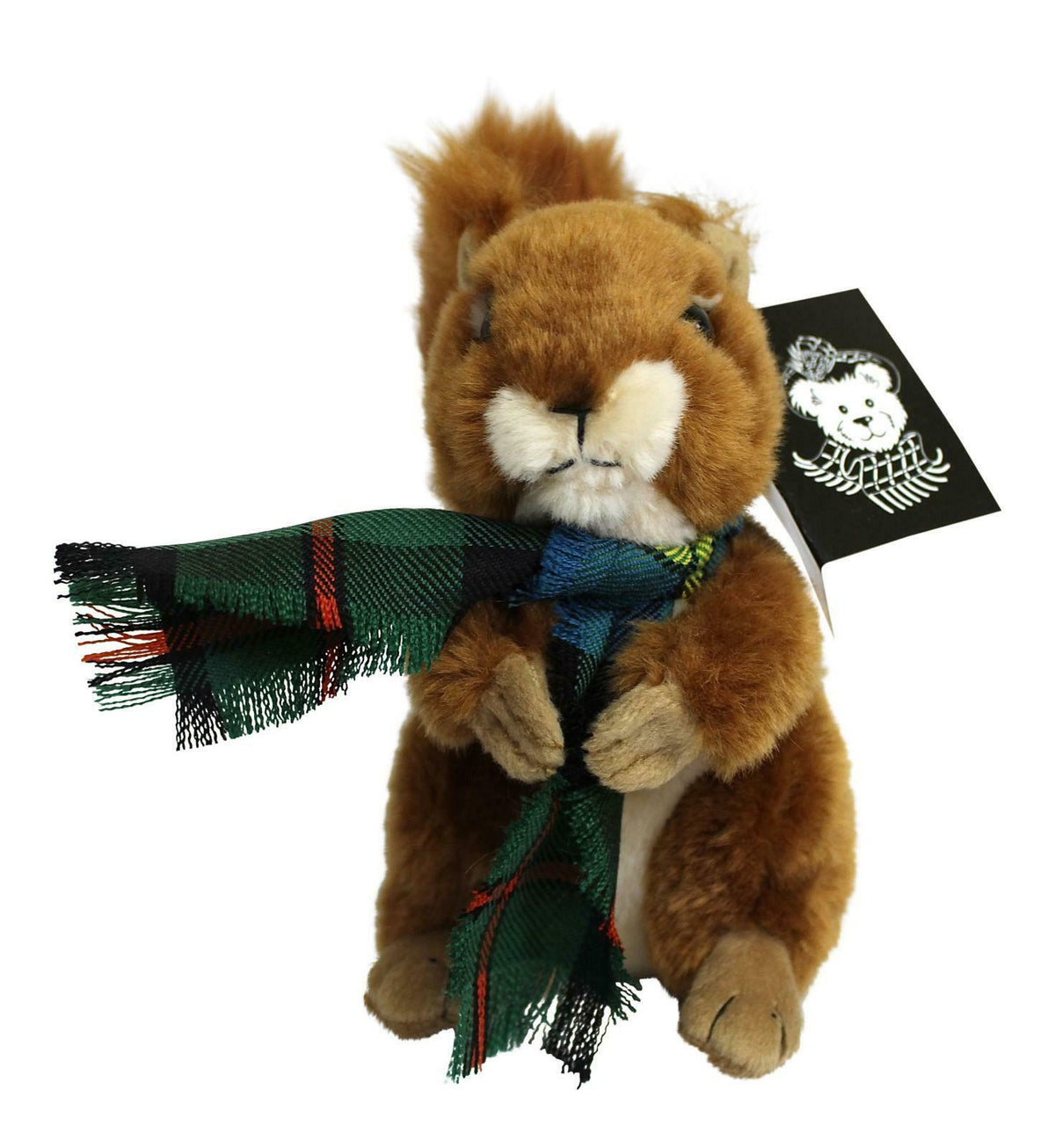 Ronnie Hek Cute Red Squirrel Tartan Scarf Teddy Bear