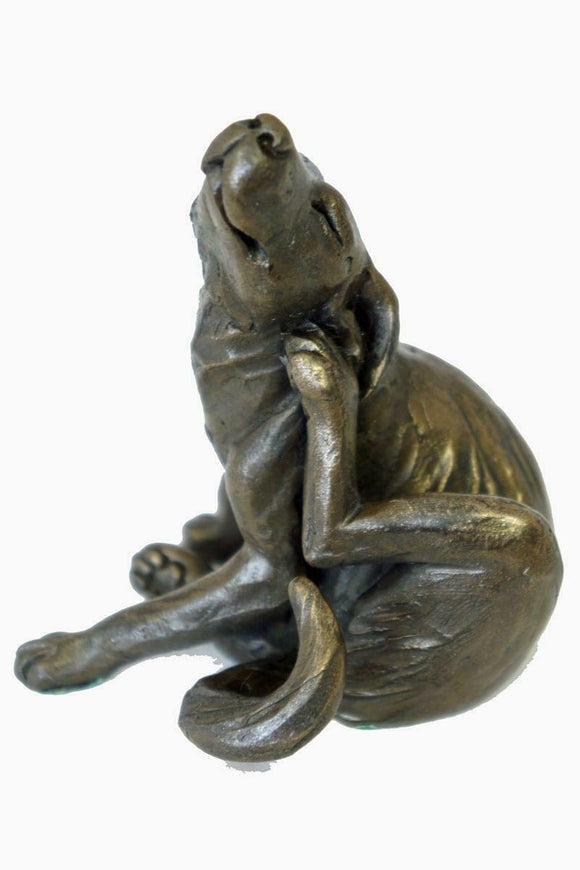 Oriele Cold Cast Bronze Scratching Dog Figure Figurine Decoration