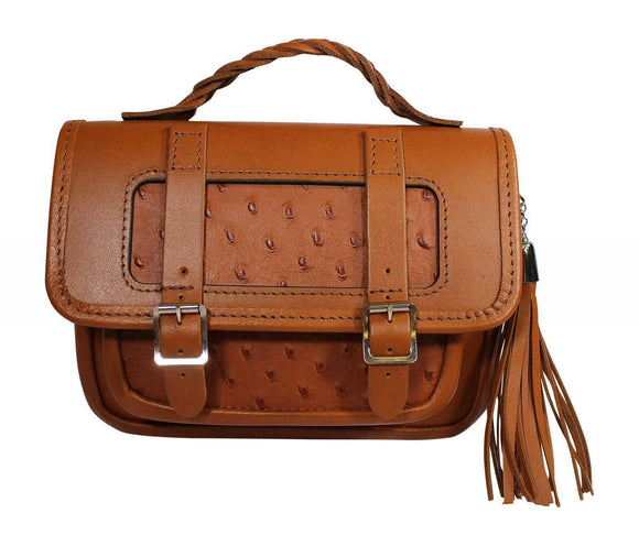 Fabulous Scottish Brown Tan Leather Small Traditional Satchel