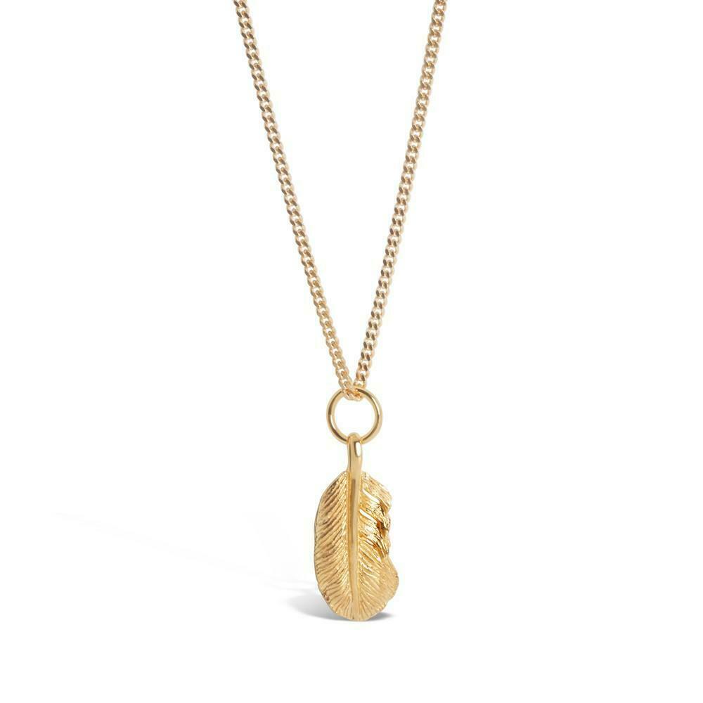 Rose Gold Silver Feather Necklace