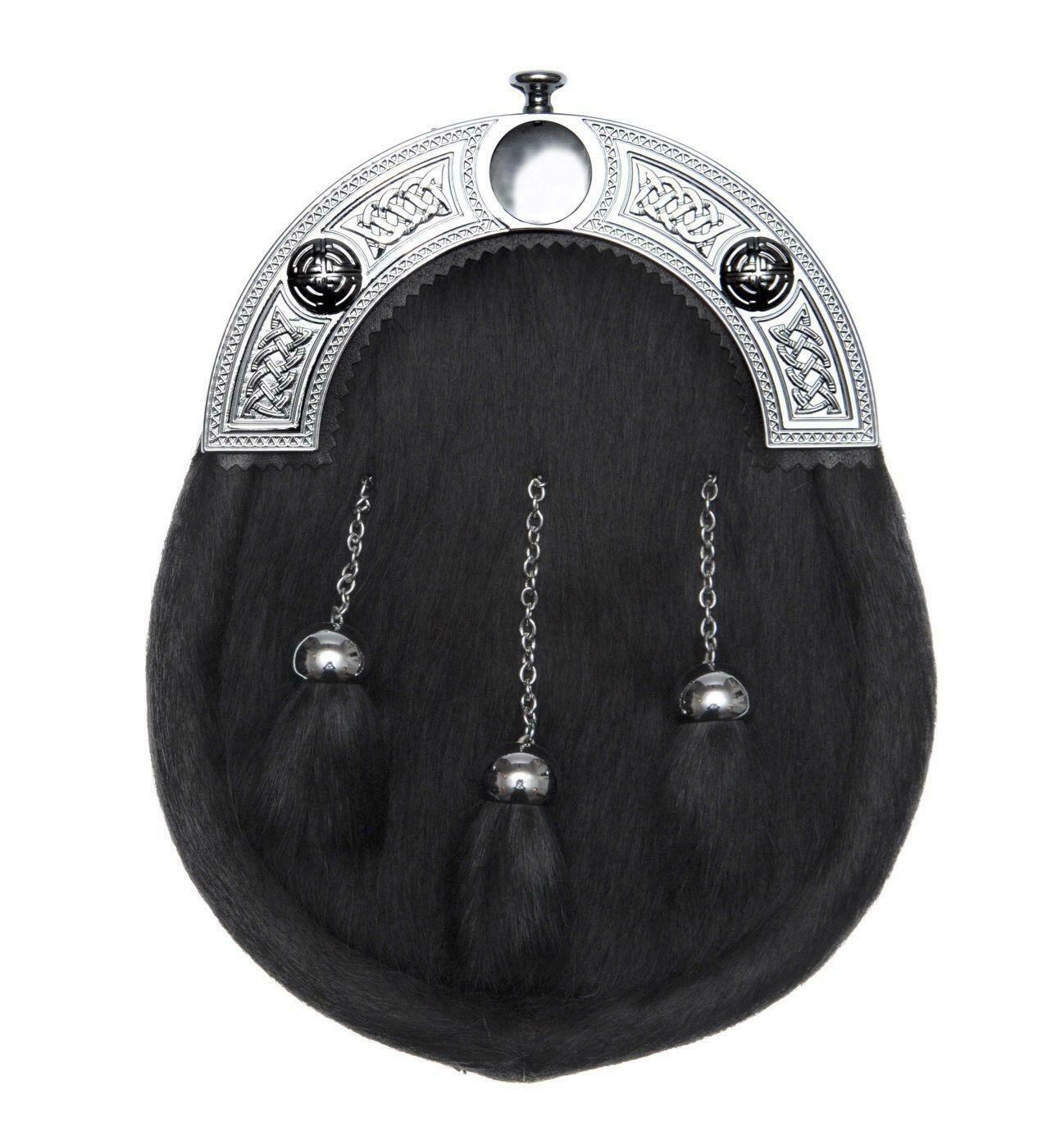 Bovine Full Dress Sporran Celtic Knot Cantle
