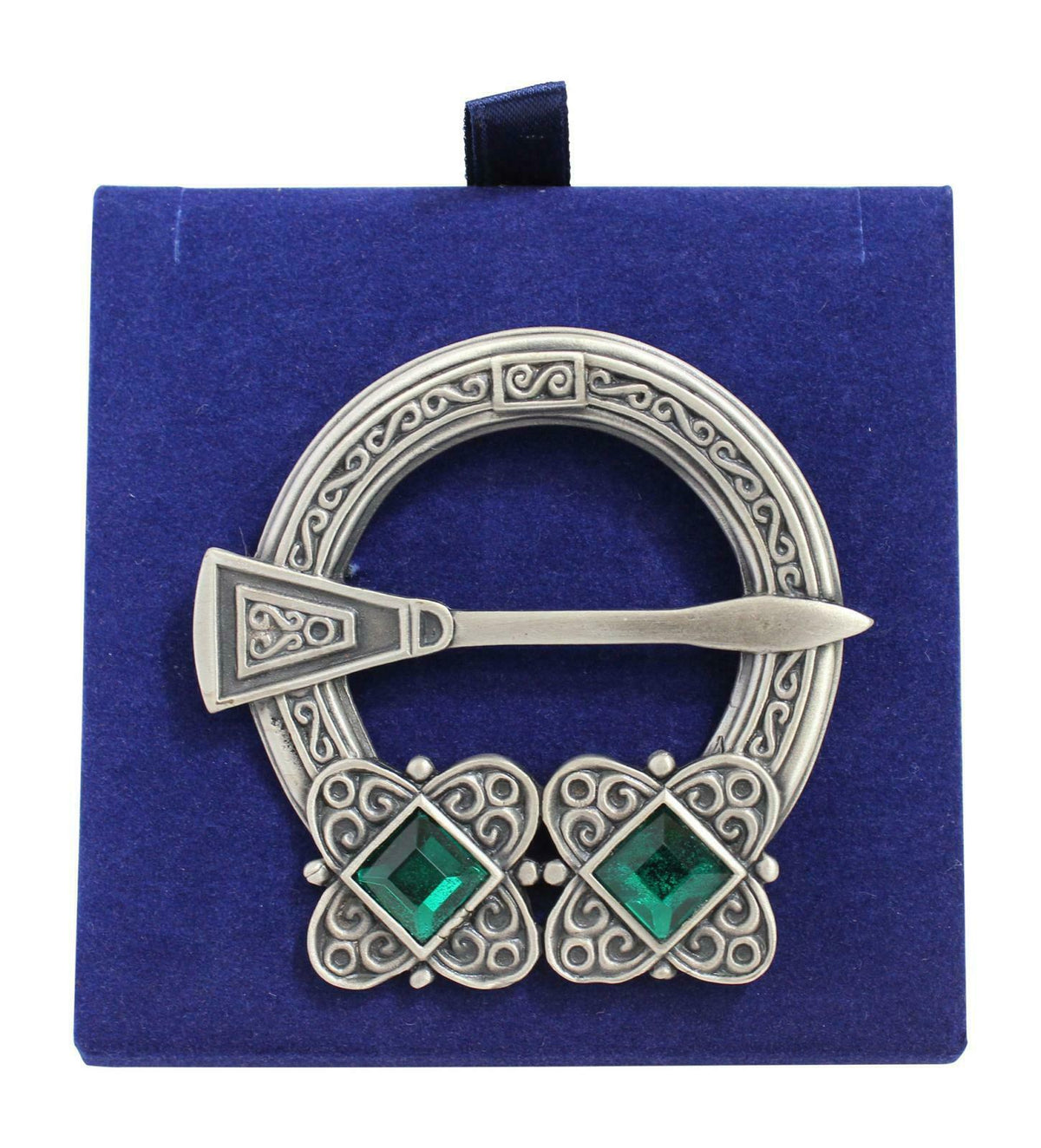 Carrick Penannular Two Stone Plaid Brooch