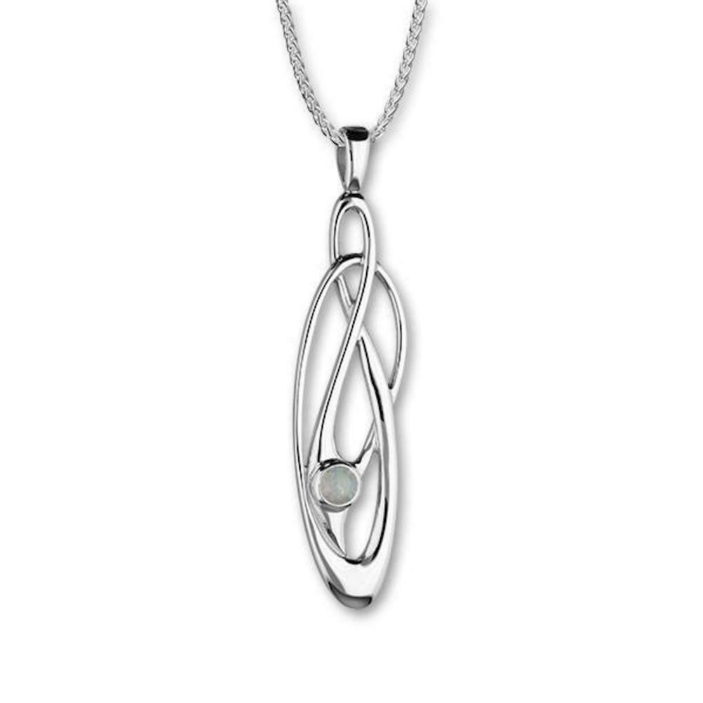 White Opal Sterling Silver Necklace