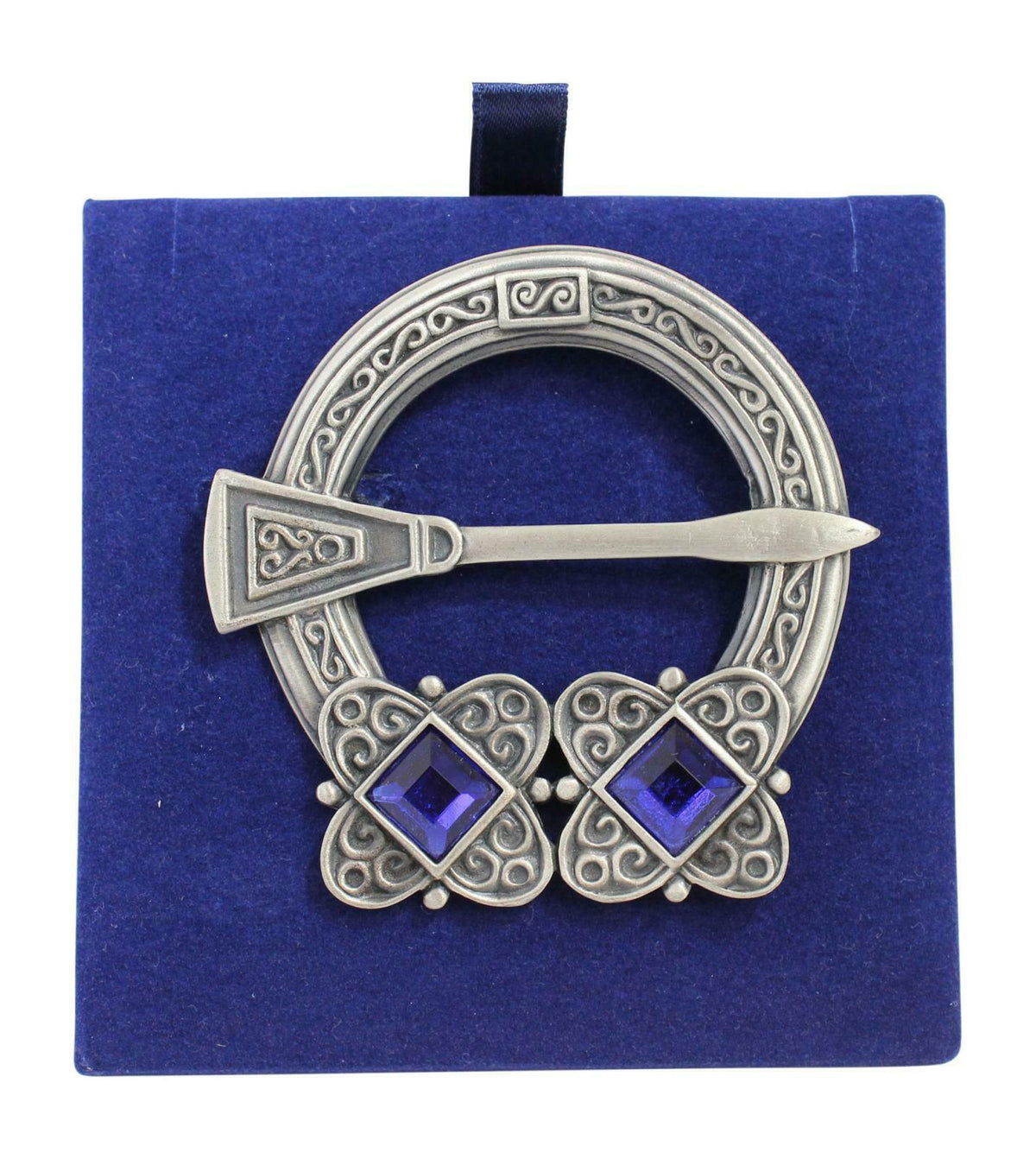 Carrick Penannular Two Stone Plaid Brooch