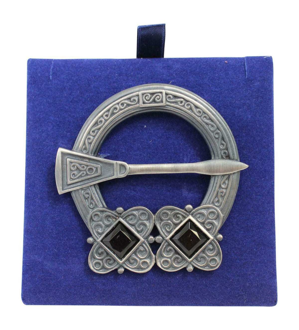 Carrick Penannular Two Stone Plaid Brooch