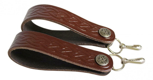 Celtic Brown Leather Sporran Suspenders - Lose the Chain