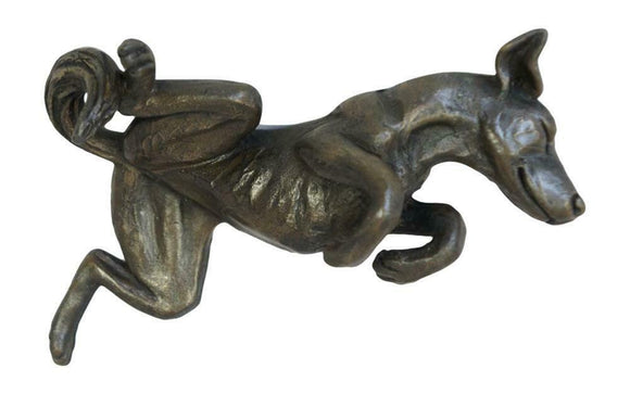 Oriele Cold Cast Bronze Dog On Back Figure Figurine Decoration