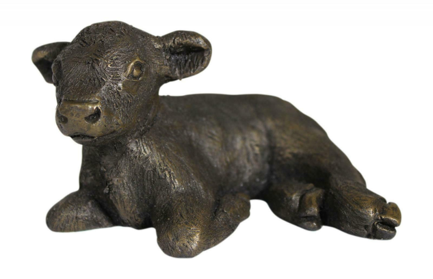 Bronze Laying Highland Cow