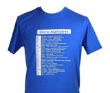 Brave Scottish Alphabet Scottish Doric Dialect Alphabet Blue T-shirt