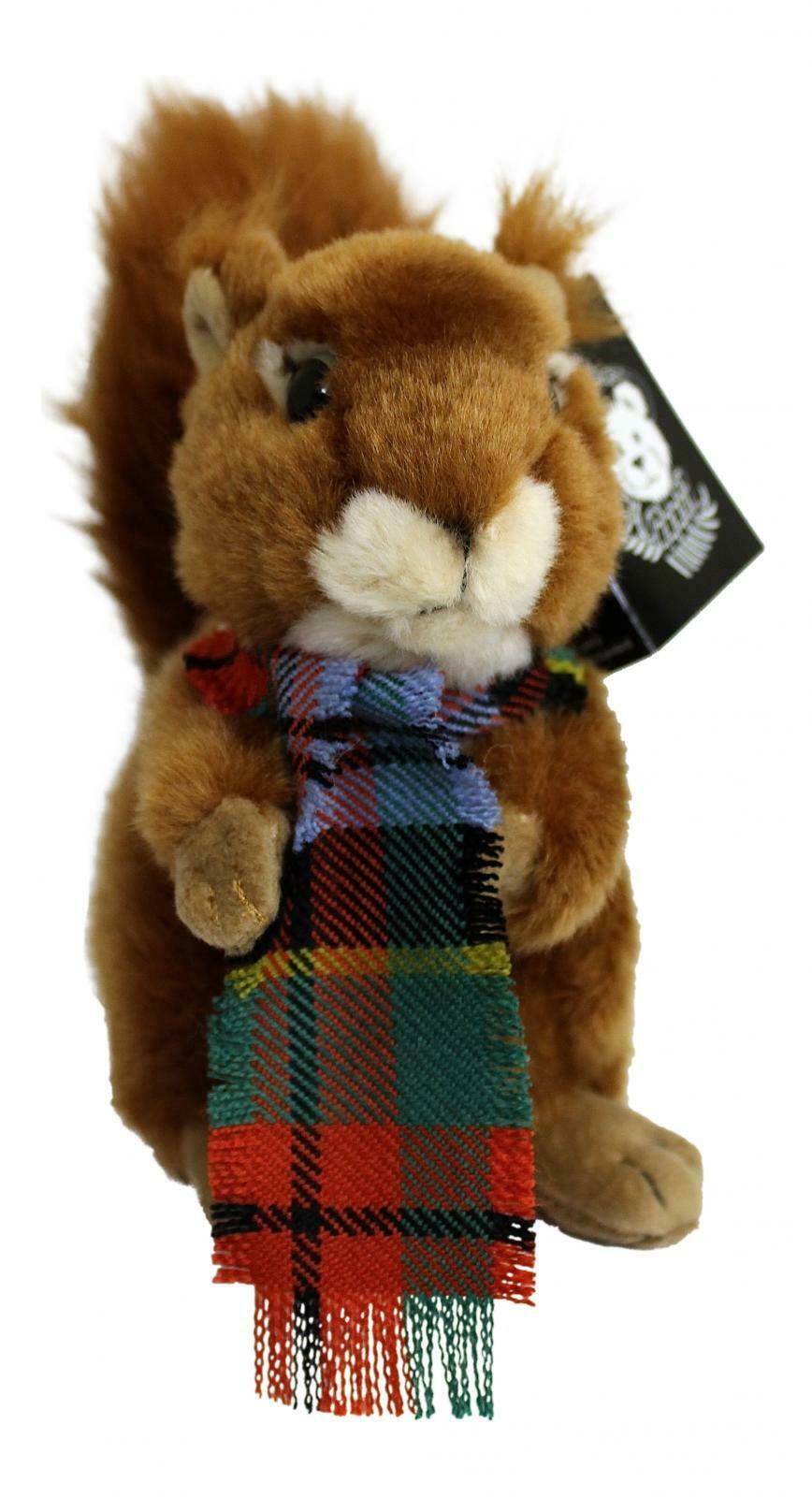 Ronnie Hek Cute Red Squirrel Tartan Scarf Teddy Bear