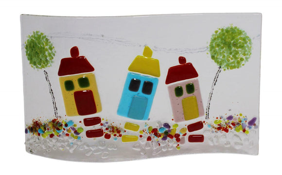 Jules Jules Hand Crafted New Home House Fused Glass Wave Panel