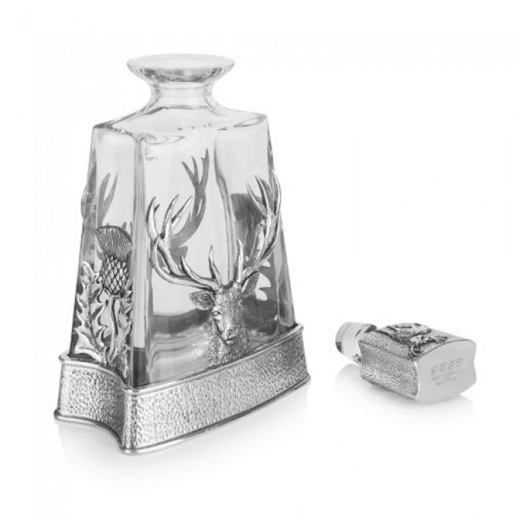 Stag & Thistle Glass Whisky Decanter