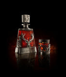 Stunning Pewter Stag & Scottish Thistle Whisky Tumbler Glass