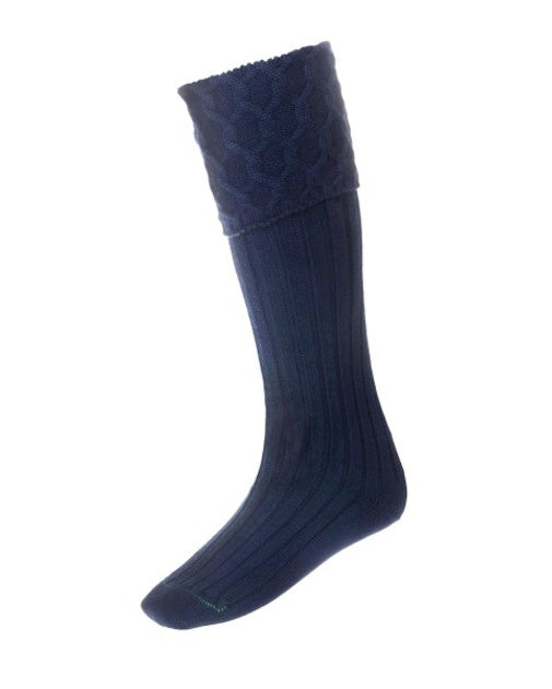 Lewis Cable Navy Kilt Hose