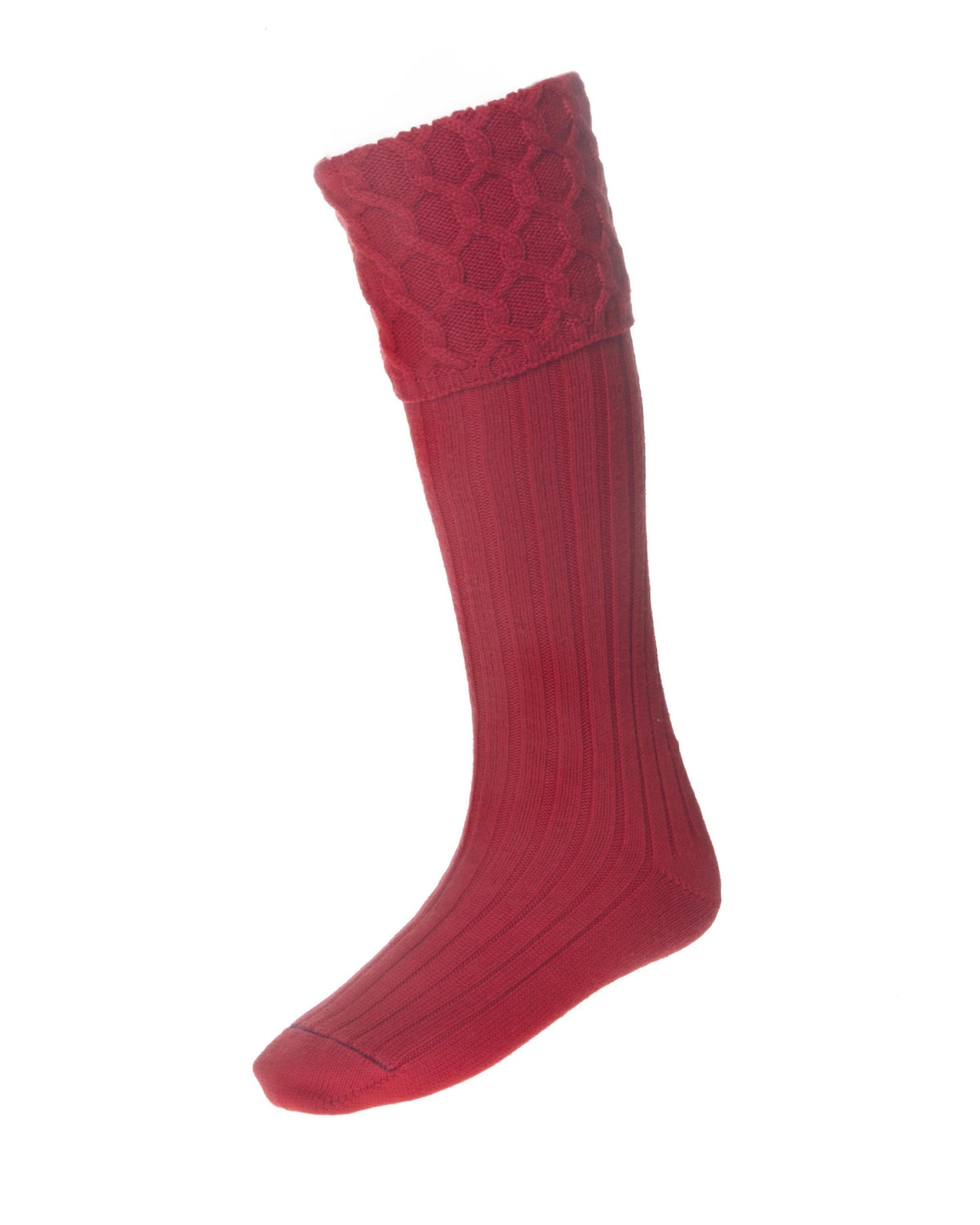 Lewis Cable Tartan Red Kilt Hose