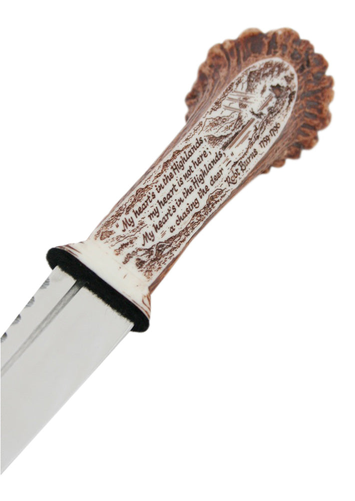 Resin Stag Horn Sgian Dubh with Celtic Pattern