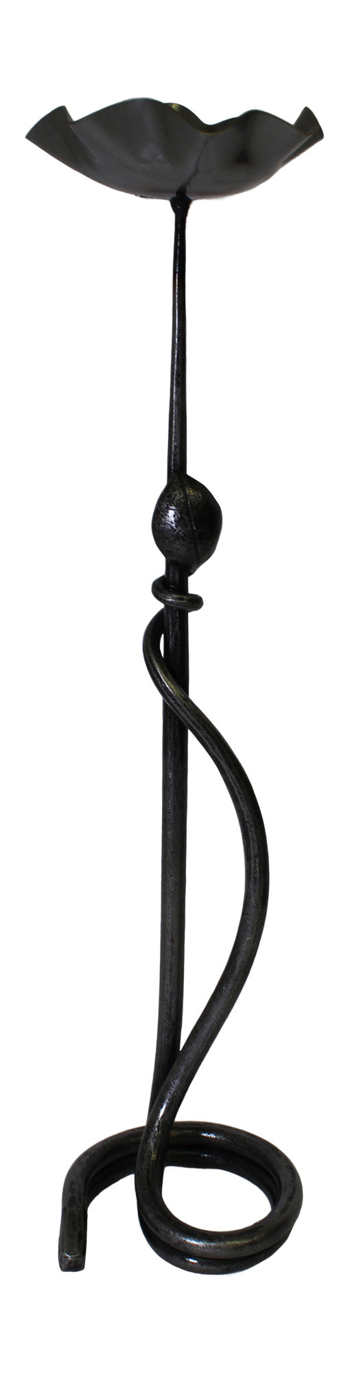 Stunning Belltrees Forge Wrought Iron Double Round With Leaf Candle Holder