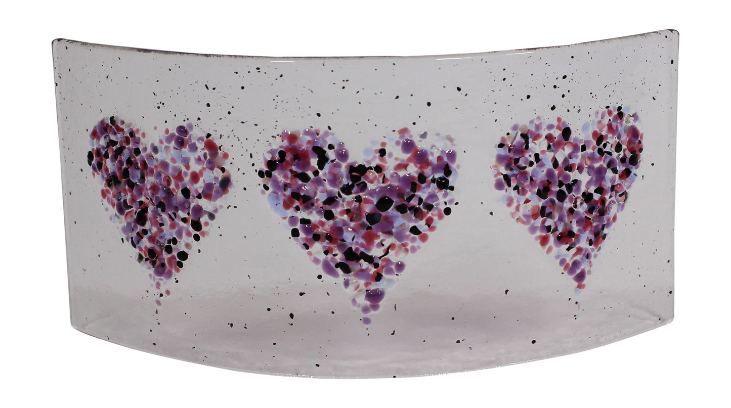Hand Fused Purple Heart Glass Arc Panel
