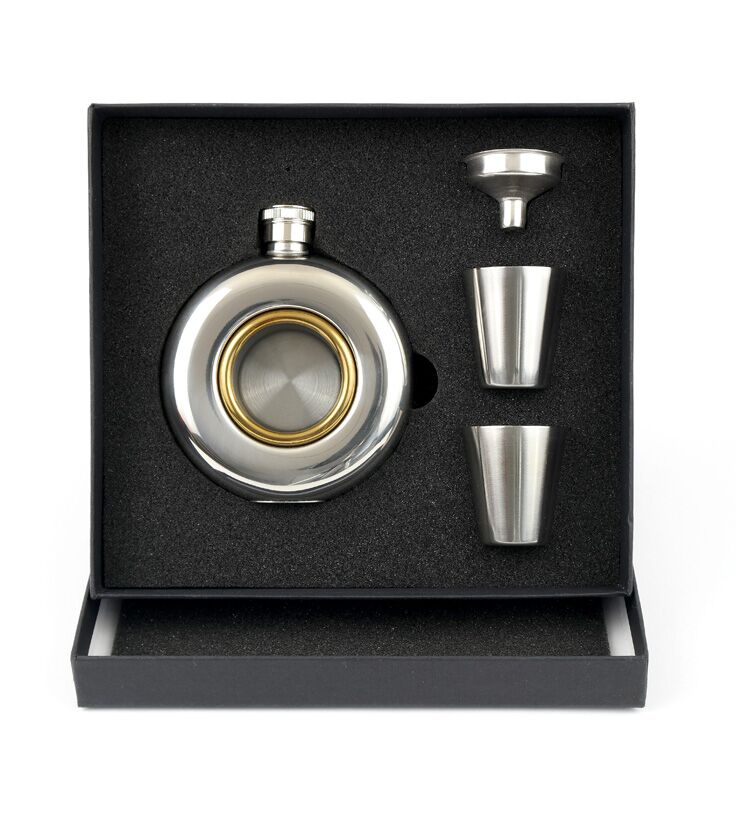 Highland Cow Hip Flask With Cups