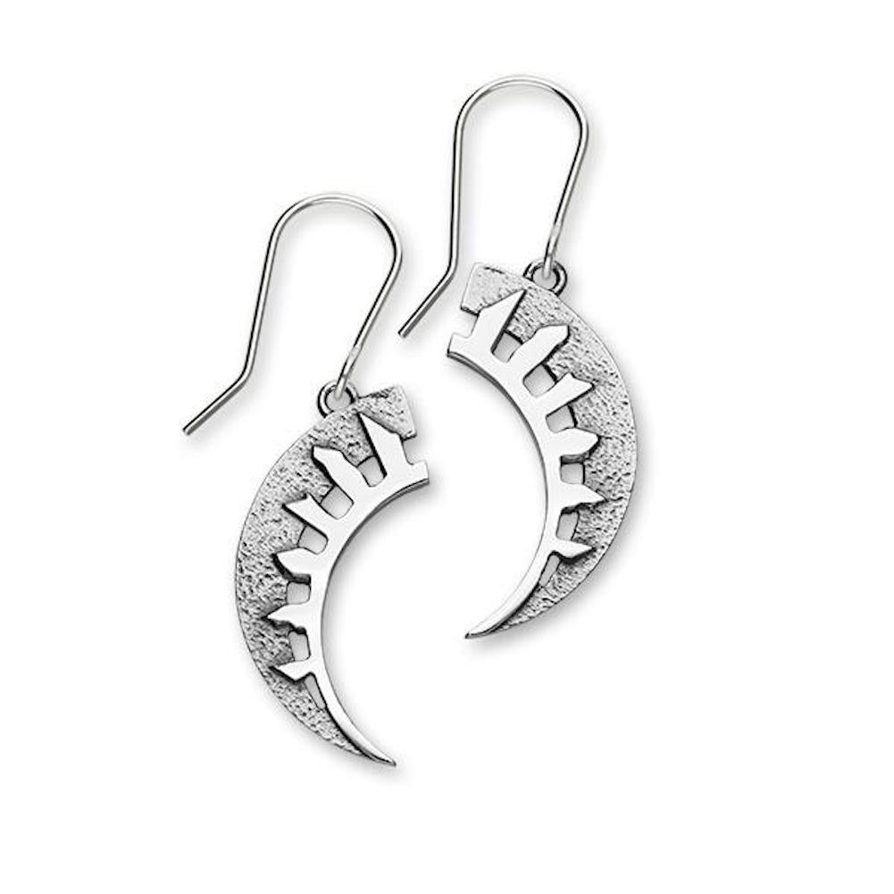 Half Moon Sterling Silver Dangle Earrings