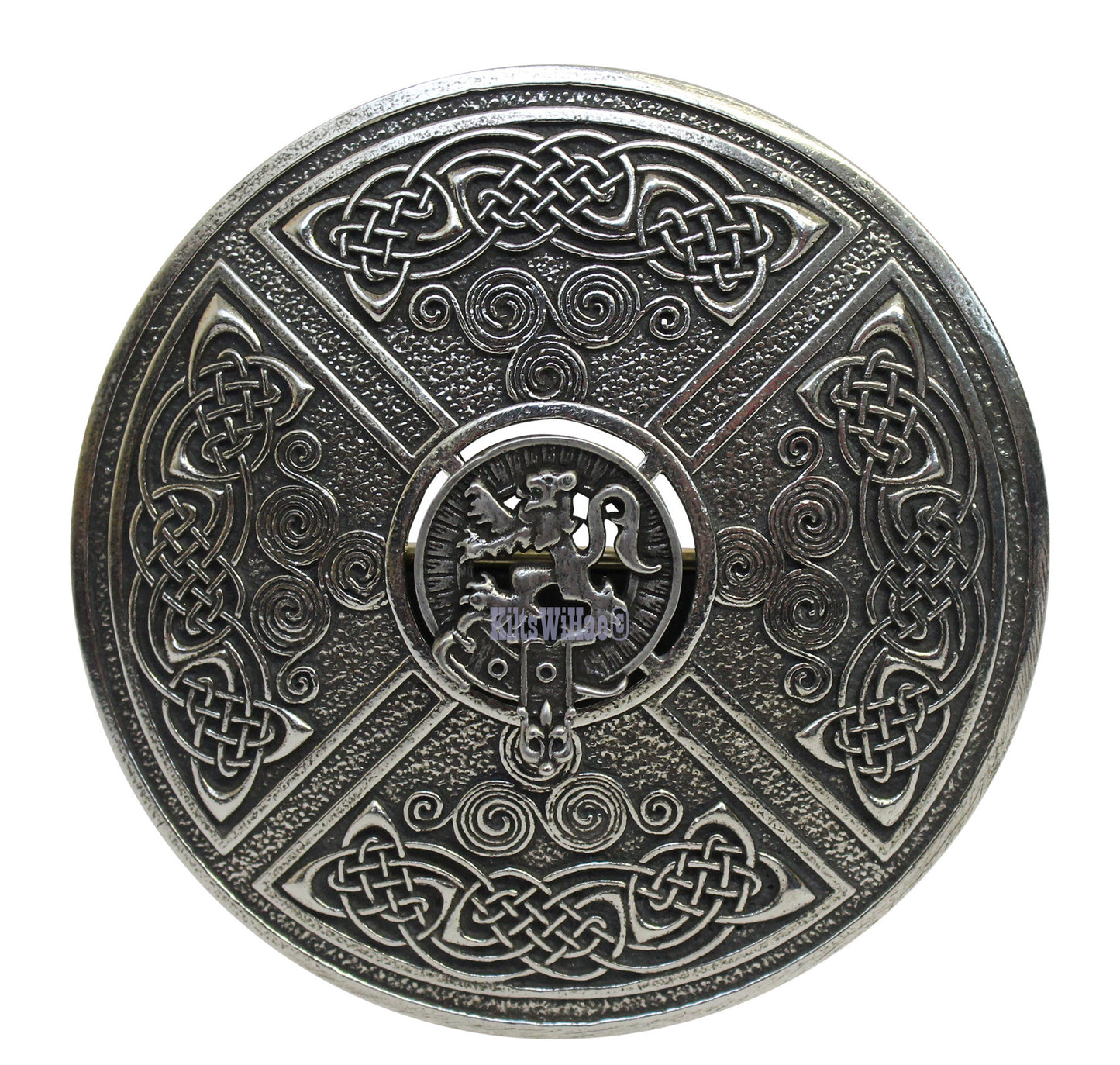 Saltire Flag & Lion Rampant Plaid Brooch