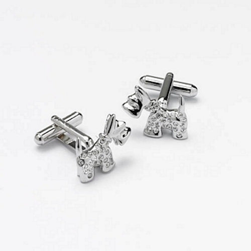 Swarovski Crystal Terrier Cufflinks