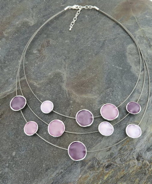 Purple Circle Scatter Necklace