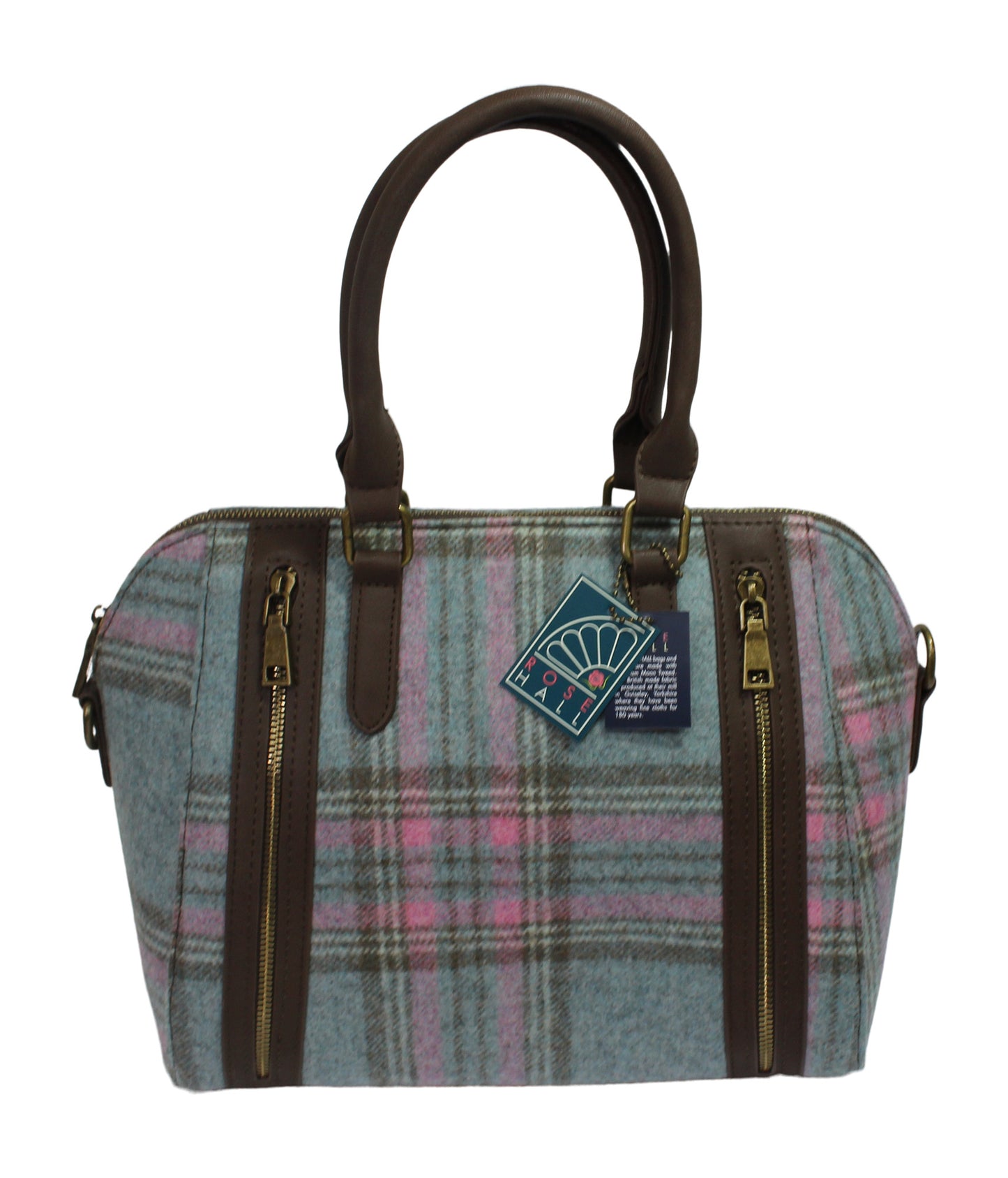 Moon Tweed Ladies Mint Green Pink Grab Handbag
