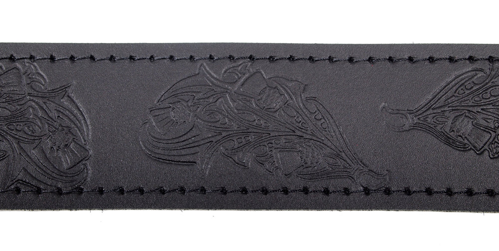 Thistle Embossed Leather Kilt Belt