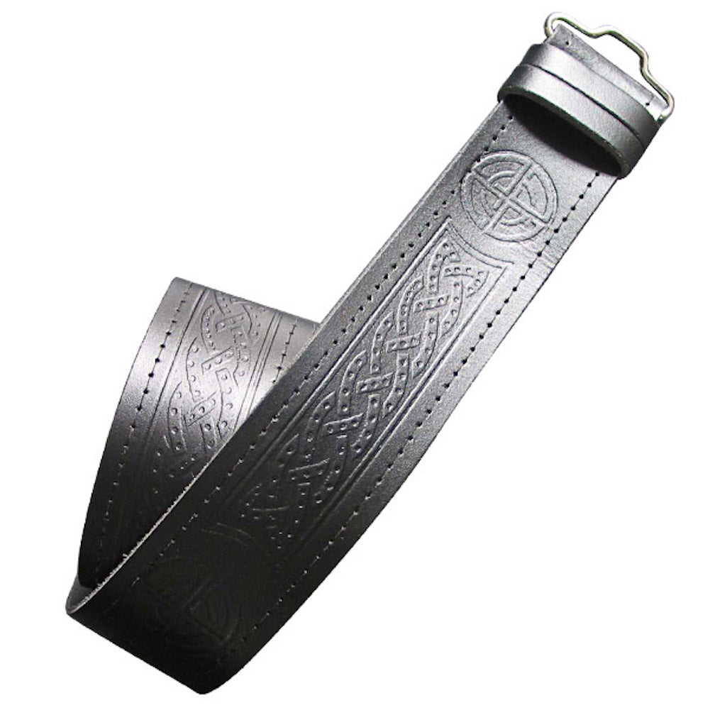Celtic Embossed Leather Kilt Belt
