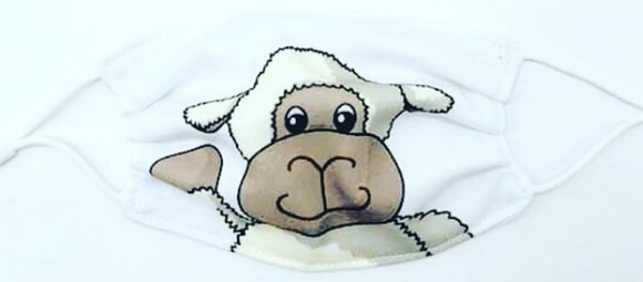 Jomanda Childrens Pack Of 2 Reusable Washable Super Cute Sheep Lamb Face Mask Covering