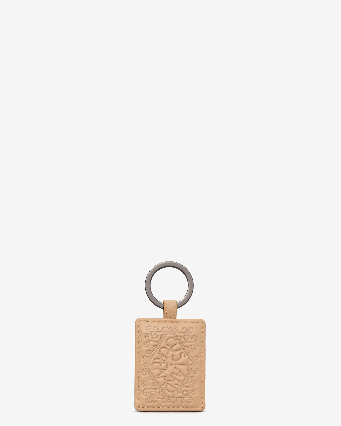 Leather Custard Cream Keyring