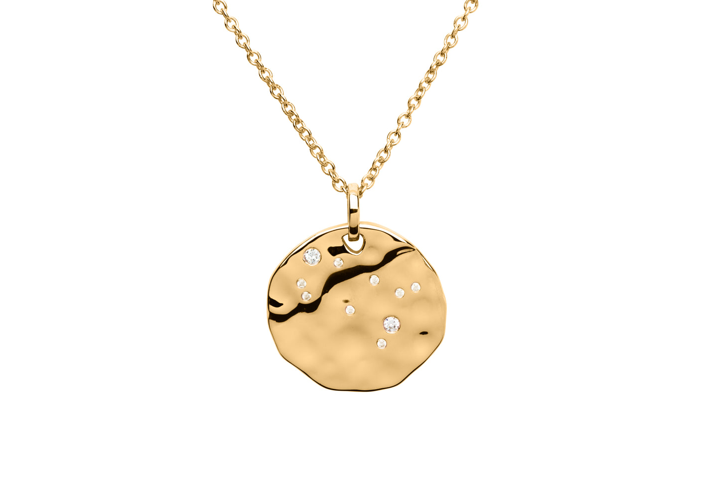 18 Carat Gold Gemini Birthday Necklace