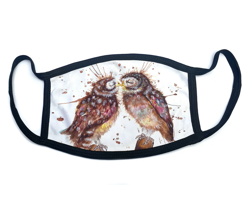Splatter Loved Up Owls Face Mask