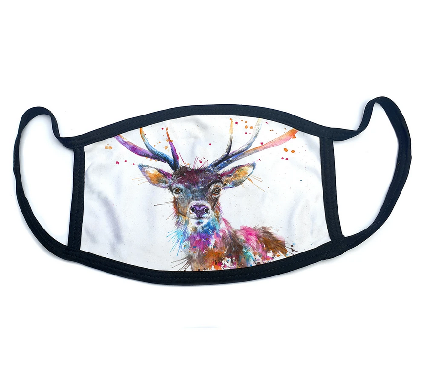 Splatter Rainbow Stag Adult Face Mask