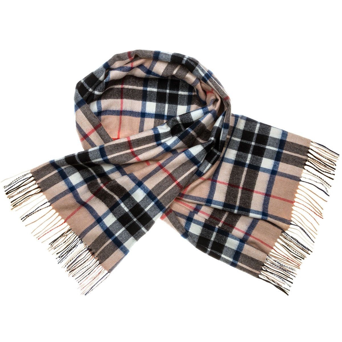 Lambswool Tartan Stole - Thomson Camel