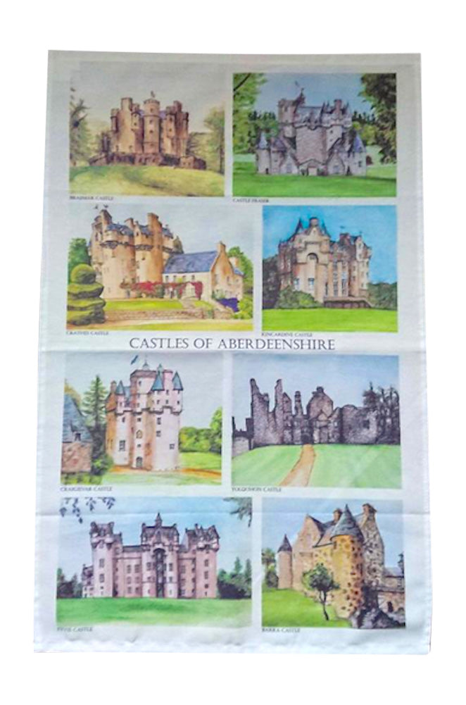Castles Of Aberdeenshire Tea Towel
