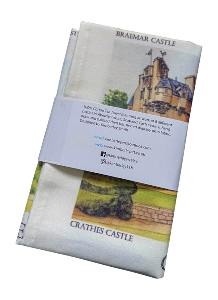 Castles Of Aberdeenshire Tea Towel