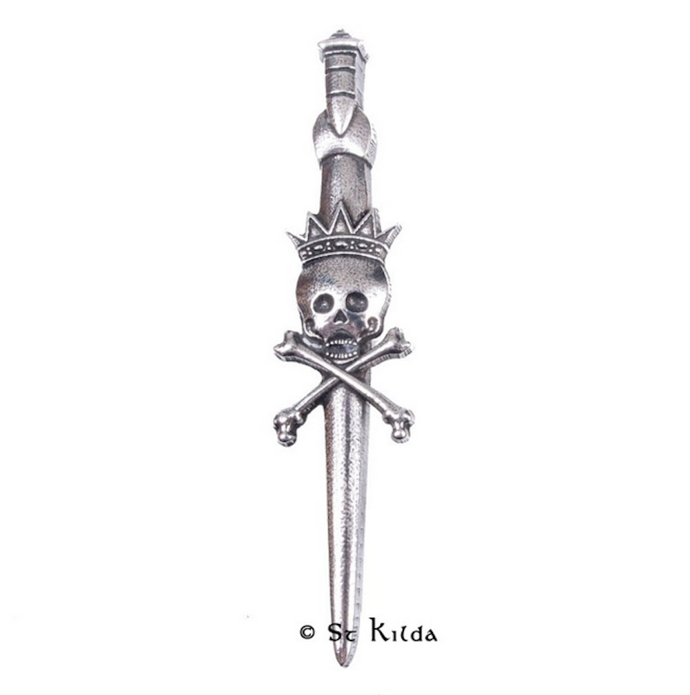 Stunning Scottish Pewter Fancy Kilt Pin - King Death