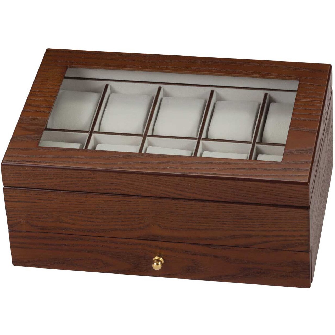 Dark Beech Finish 10 Watch Storage Box