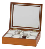 Mele & Co Oak Finish 8 Piece Watch Storage Box