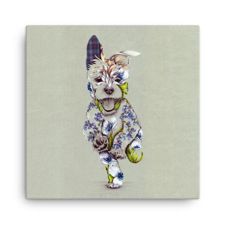 Rustic Cairn Terrier Large Canvas