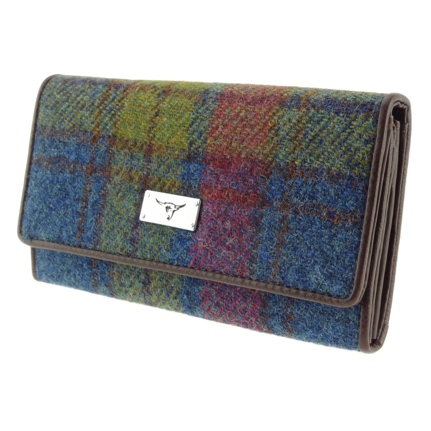 Pink Blue Green Tartan Flap Over Purse