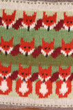 Sustainable Fair Trade Handknitted Wool Green & Beige Skulk Of Foxes Cushion & Pad