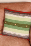 Sustainable Fair Trade Handknitted Wool Green & Beige Skulk Of Foxes Cushion & Pad