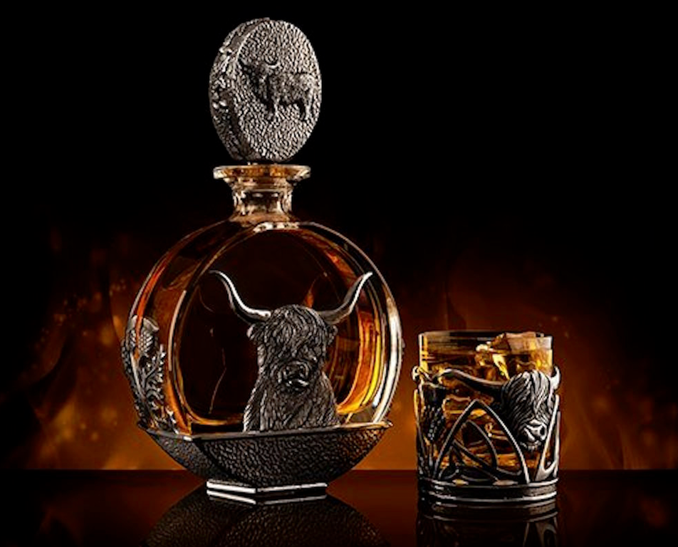 Pewter Highland Cow Whisky Tumbler